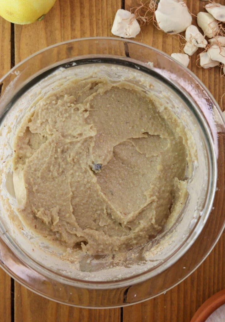 creamy baobab coconut cashew paste that was just blended for baobab bites